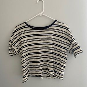 American Eagle Striped Crop tee